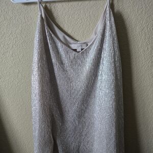 LOFT Metallic Champagne/Gold Sleeveless Blouse